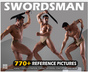 Swordsman Poses Photo Reference Pack . 770+ Images . No Ai