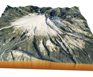 Mount Hood 3d model terrain
