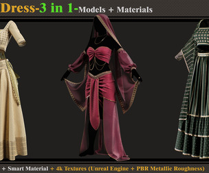 3 in 1 Indian Outfits- MD-Clo3d-OBJ-FBX-ZPRJ-Materials-Textures (OFF)