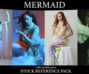 Mermaid Muse - Fantasy stock model pose reference pack