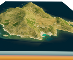 Levanzo island 3D model terrain