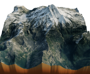 Mount Jefferson 3d model terrain