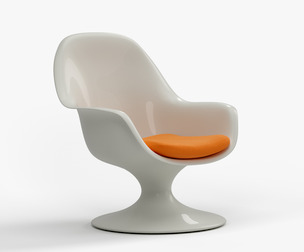 Curved Silhouette Accent Chair - Customizable Colors - 3D Model