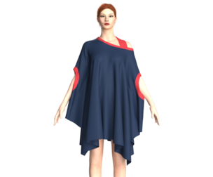 Ladies Blue And Red Cape Tops | Marvelous / Clo3d / obj / fbx