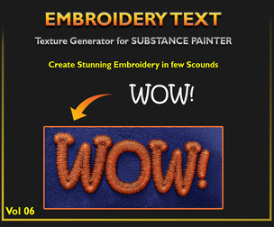 EMBROIDERY TEXT Generator for Substance Painter - vol06