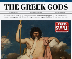 Free Sample - Zeus Procreate Kit (Procreate Brushes, Color Palettes & Paper Textures)