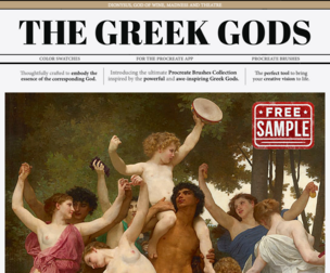 Free Sample - Dionysus Procreate Kit (Procreate Brushes, Color Palettes & Paper Textures)