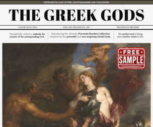 Free Sample - Hephaestus Procreate Kit (Procreate Brushes, Color Palettes & Paper Textures)