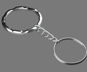 Keychain Twelve 3D Model key ring with chain