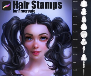 Hair Stamps - Procreate Stamps