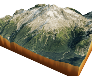 Glacier Peak 3d model terrain