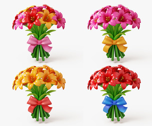Stylized Lily Bouquet Pack