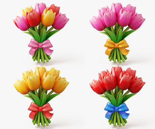 Stylized Tulip Bouquet Pack