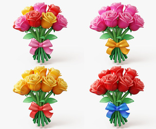 Stylized Rose Bouquet Pack