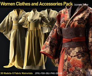 30 Women Clothes and Accessories-Japanese Theme