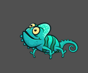 2D animated chameleon game asset