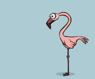 2D animated flamingo game asset