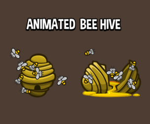 2D animated beehive game asset
