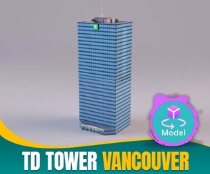 TD Tower Vancouver - Ultra-Low-Poly 3D Model