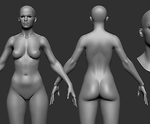 Athletic Female Soft Sculpt with Base