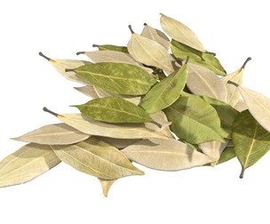 Dried bay leaves pile