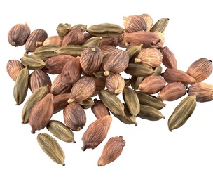 Dried cadamom fruit pile