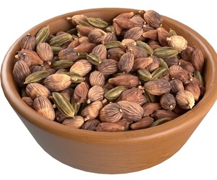 Dried cardamom fruit bowl