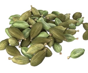 Dried green cardamom pile