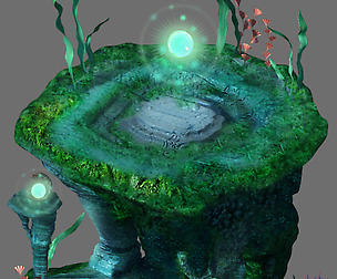 Game model - undersea - huge rock pillar