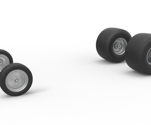 Wheel Set of Vintage Funny Car Scale 1:25