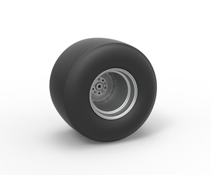 Rear wheel of Vintage Funny Car Scale 1:25