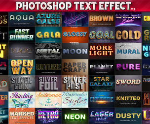 100 Premium Photoshop Text Effects PSD, 3D Layer styles