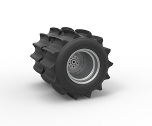 Rear wheel of Vintage Funny Car for Sand drag racing 1:25