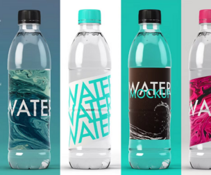 Modern Water Bottle Mockup, PSD Template File