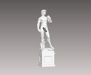 Miniature sculpture of David without underwear