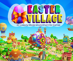 Cartoon Easter Village