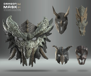 5 Dragon Mask BaseMesh Vol 01