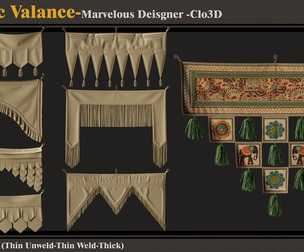 8 Ethnic Valance-Marvelous Designer-Clo3D-ZPRJ-FBX- OBJ