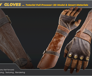 Military Gloves / Full Tutorial + 3D Model & Smart Mtl
