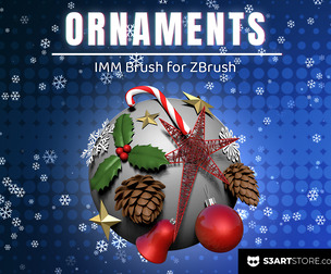 Christmas Ornaments – ZBrush Festive IMM Brush for Holiday Scenes and Environments