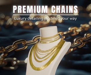 Premium Chains – 67 Highly Realistic 3D Jewelry Chains for Use in ZBrush and Blender