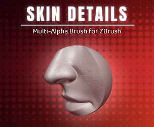 Skin Details – High-Resolution Multi-Alpha Skin Texture Brush designed for ZBrush character modeling