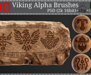 200 Viking Alpha Brushes (PSD,16bit-ZBP-SPPR-BLEND) VOL01