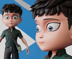 3D ChibiCaro Green with Shirt shorts Snecker Style