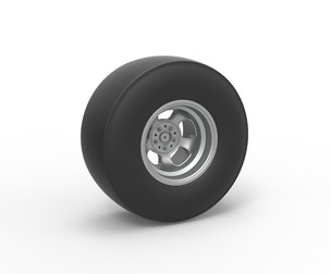 Rear wheel of vintage dragster Version 2 Scale 1:25