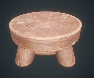 Stylized Stool Arcane Style - Game-Ready