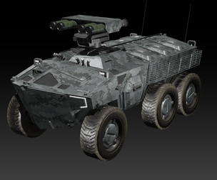 Scifi SAM launcher vehicle