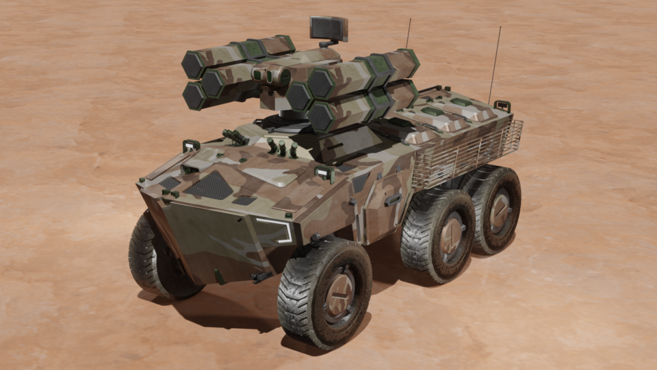 Sam Launcer Scifi SAM launcher desert camouflage