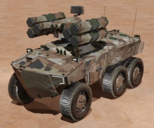 Scifi SAM launcher desert camouflage