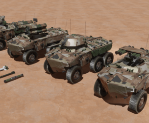 Sci-fi APC collection desert camouflage